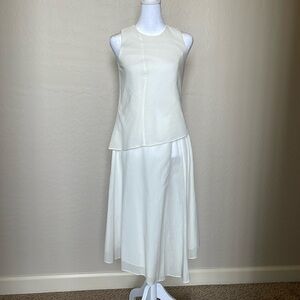 Rag & Bone Large White Fernay Handkerchief Hem Layer Asymmetrical Midi Dress